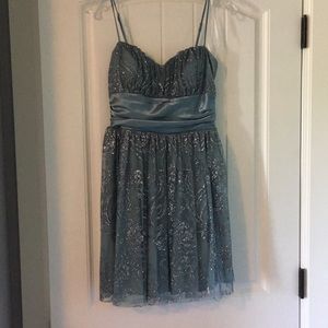Short blue sparkly dress